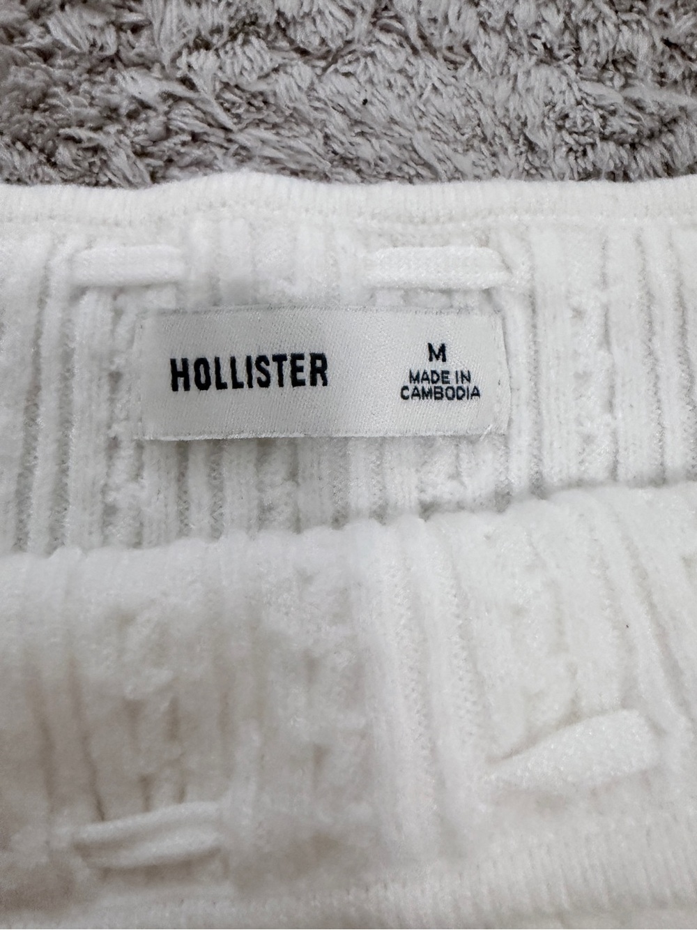 Hollister White Ribbed Knit Wrap Sweater - Picture 3 of 5